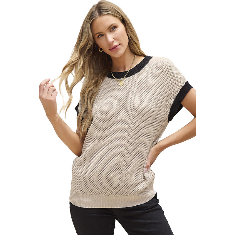 Pull Contrasté à Col Rond Style Décontracté - Molinse