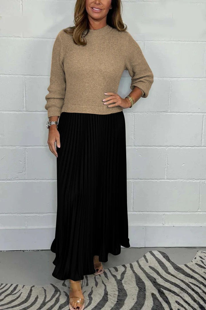 Ensemble Chic : Pull Doux et Jupe Plissée Élégante - Molinse