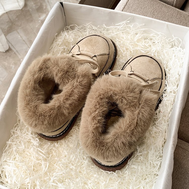 Women's Cotton Shoes, Winter, Lace-Up, Non-Slip.