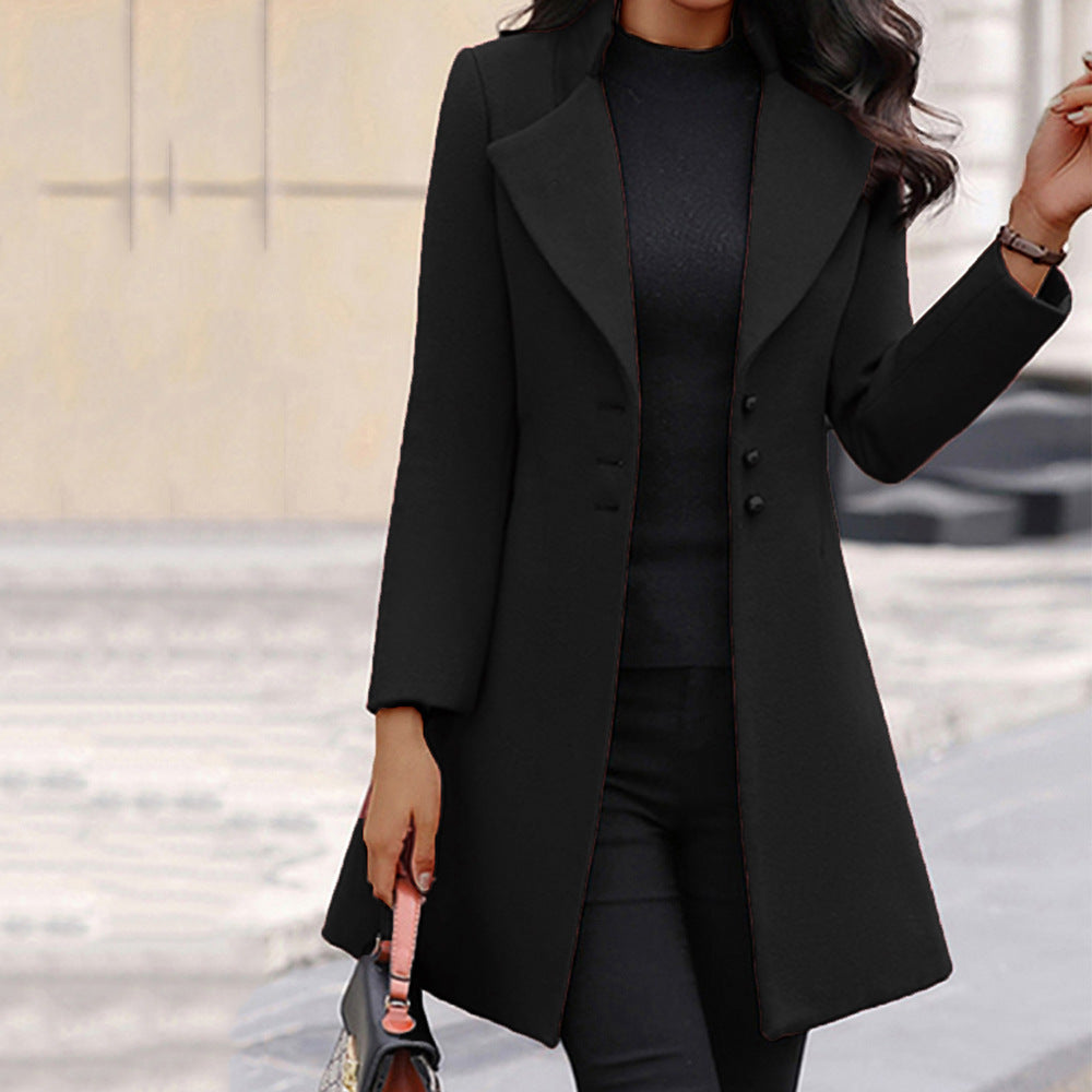 Manteau d'hiver à revers simple boutonnage - Molinse