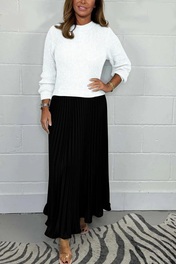 Ensemble Chic : Pull Doux et Jupe Plissée Élégante - Molinse