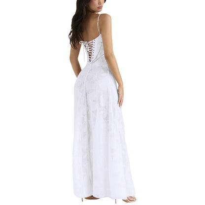 Katy™ | Robe Satinée à Dos Lacé - Élégance Romantique et Confort Luxueux - Molinse