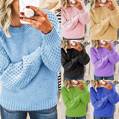Rose ™ Pull col roulé en tricot épais - Molinse