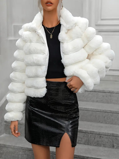 Short Faux Fur Coat for Women – Autumn and Winter