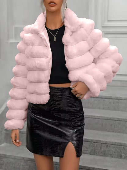 Short Faux Fur Coat for Women – Autumn and Winter