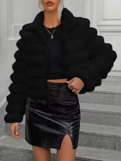 Short Faux Fur Coat for Women – Autumn and Winter