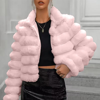 Short Faux Fur Coat for Women – Autumn and Winter