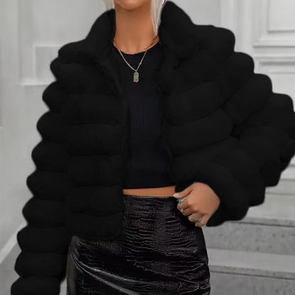 Short Faux Fur Coat for Women – Autumn and Winter
