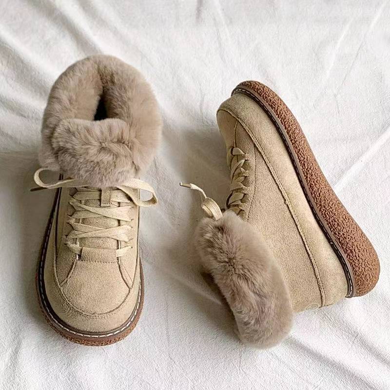 Women's Cotton Shoes, Winter, Lace-Up, Non-Slip.