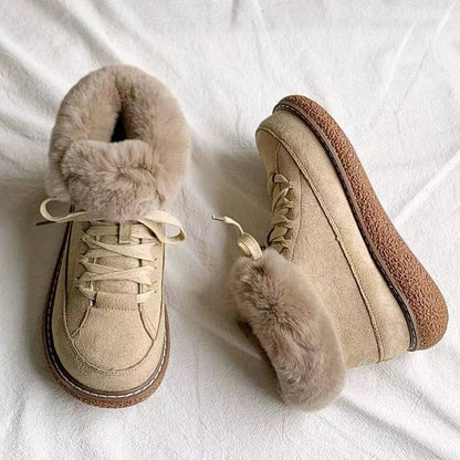 Women's Cotton Shoes, Winter, Lace-Up, Non-Slip.