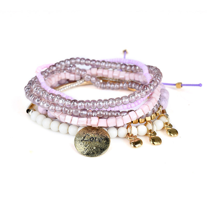 Bohemian Ocean Style Multi-layer Love Beaded Bracelet - Molinse