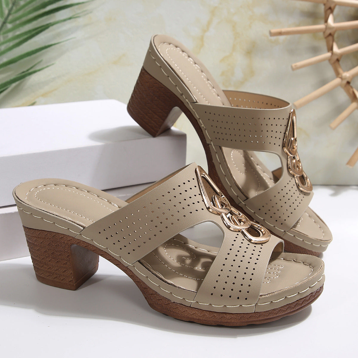 Sandales orthopédiques à talons strass - Molinse