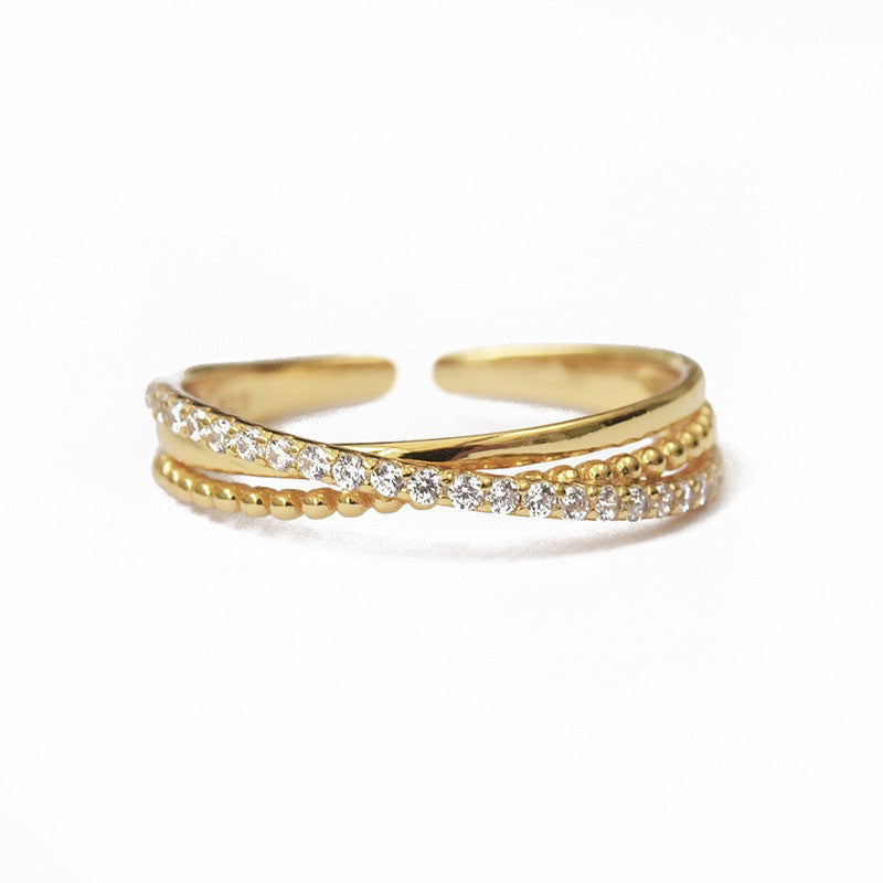 Bague Croix avec Diamant Brillant - Molinse