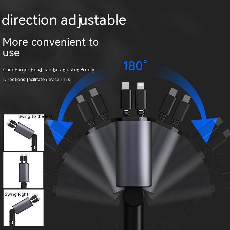 Chargeur de voiture en métal 100W, charge Super rapide