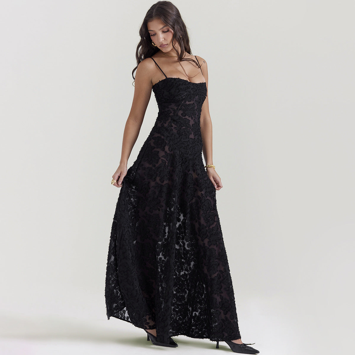 Katy™ | Robe Satinée à Dos Lacé - Élégance Romantique et Confort Luxueux - Molinse