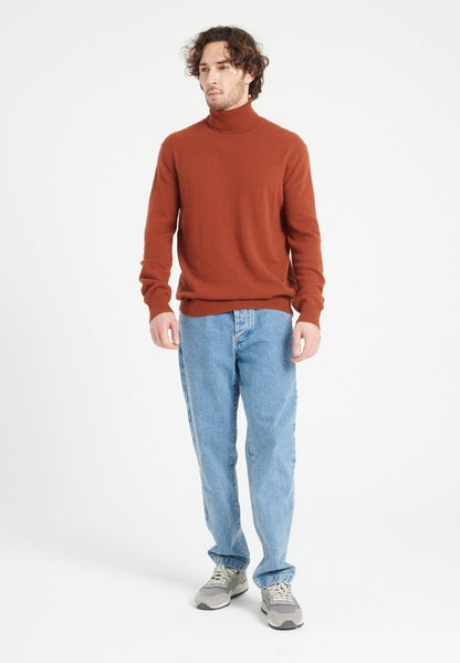 Pull col roulé cachemire terracotta homme - LUKE 3-1