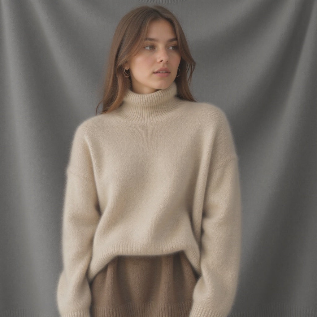 Pull Col Roulé Oversize en Cachemire - Molinse
