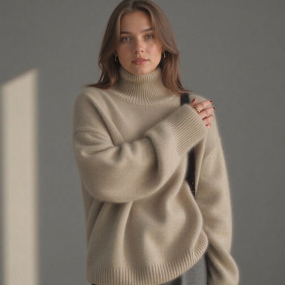 Pull Col Roulé Oversize en Cachemire - Molinse